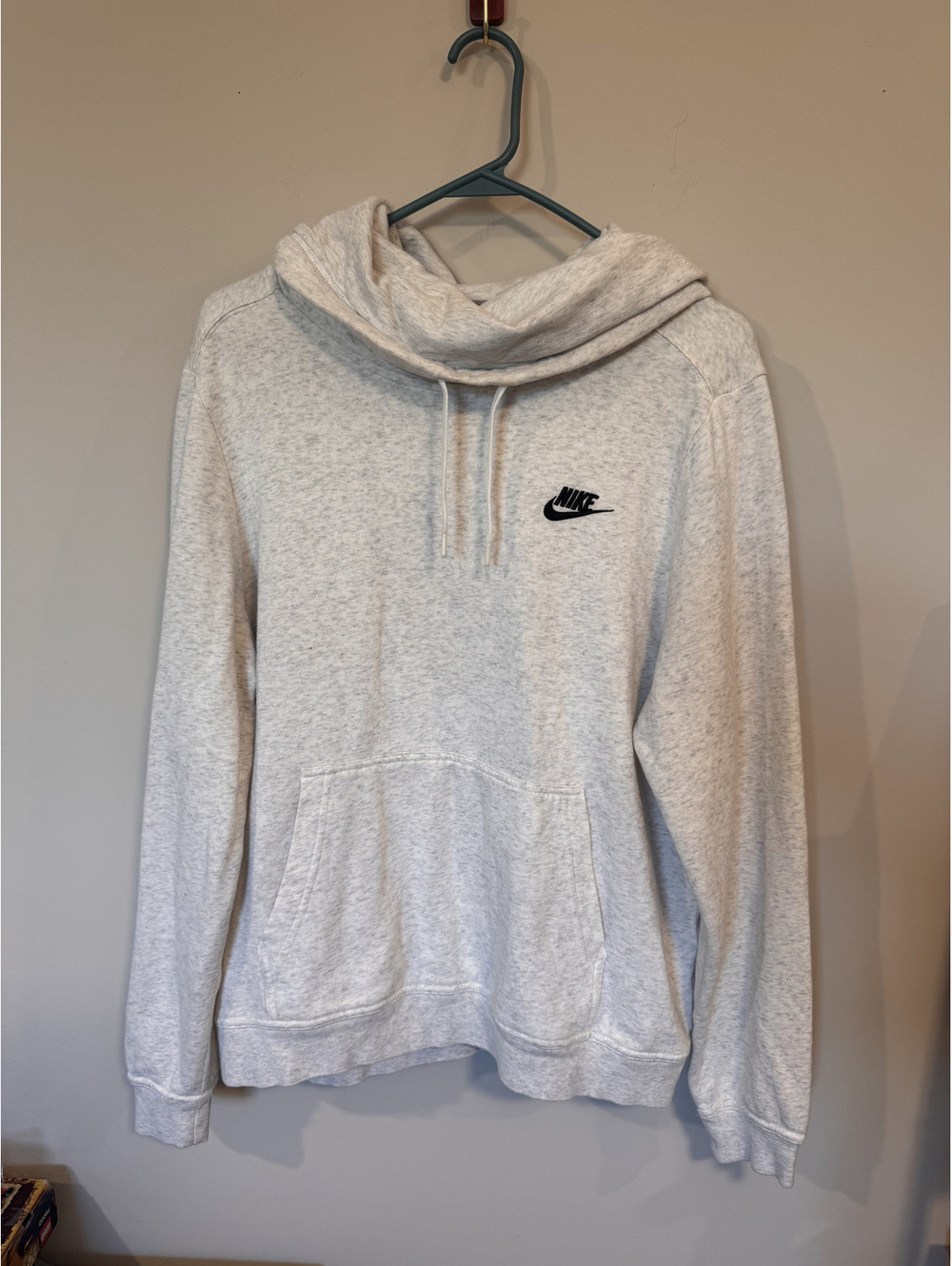 Nike Sportswear Size L Essential Women Funnel Neck Hoodie Gray Sweatshirt